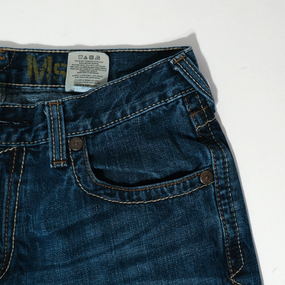Ariat M5 Jeans Mens 30x32 Blue Low Rise Straight Western Cowboy Fade Stitching - Picture 5 of 16